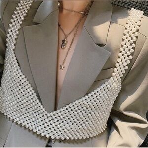 Showpo Vera Pearl Bead Top  Pearl Crop Top